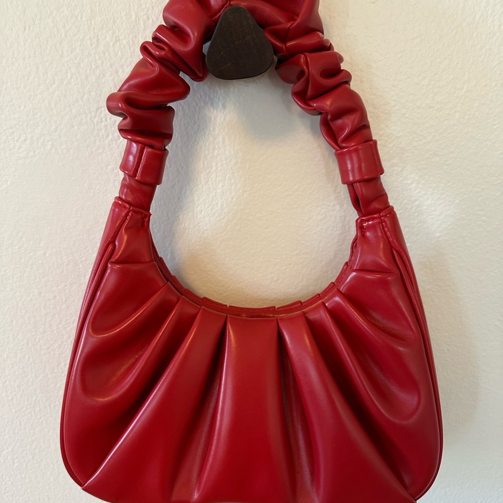 JW PEI Red Gathered Shoulder Bag